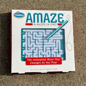 AMAZE Magnetic Maze Game - Teal & White